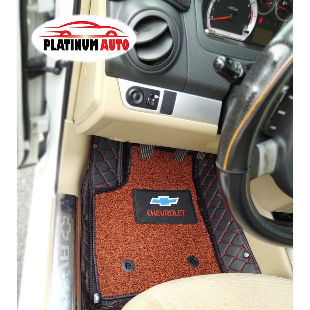 Thảm lót sàn ô tô 6D Chevrolet Aveo - Da PU cao cấp, Không mùi, Giảm 20% tiếng ồn