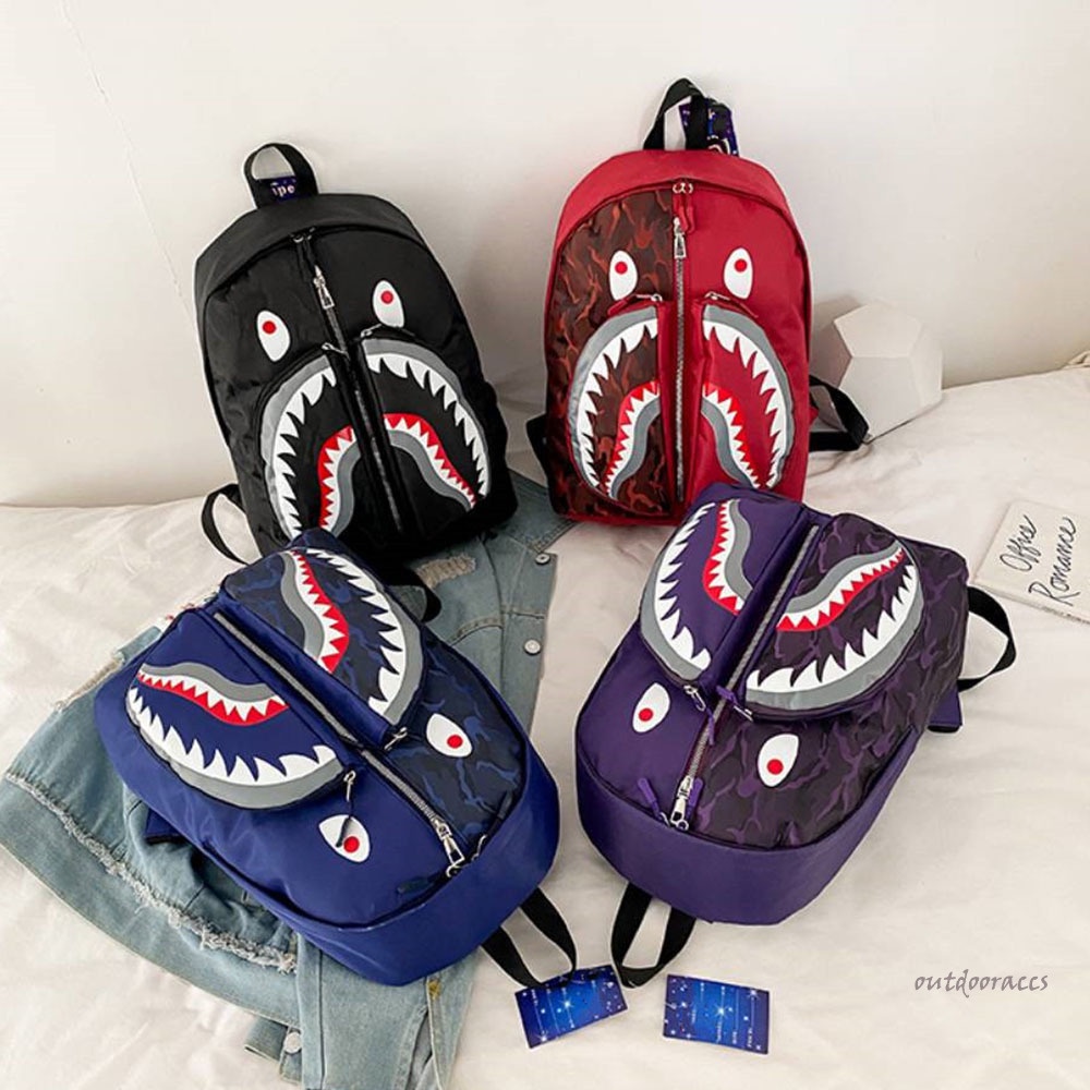 1 Balo Đi Học In Hình Cá Mập Vui Nhộn Thời Trang Cho Nam Và Nữ