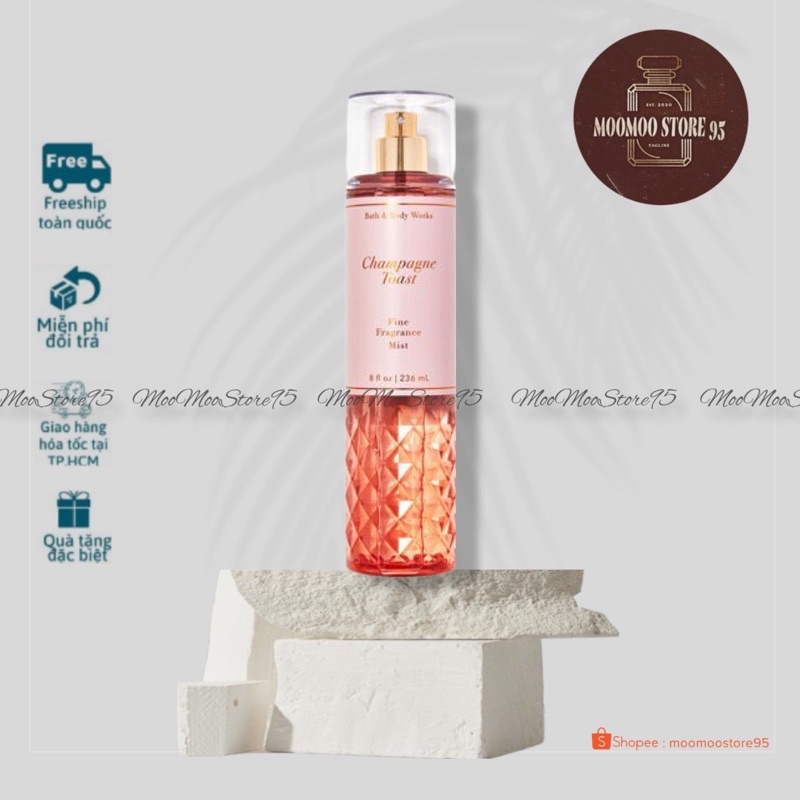 Xịt Thơm Toàn Thân Bath And Body Works Mùi Cham.pagne Toast