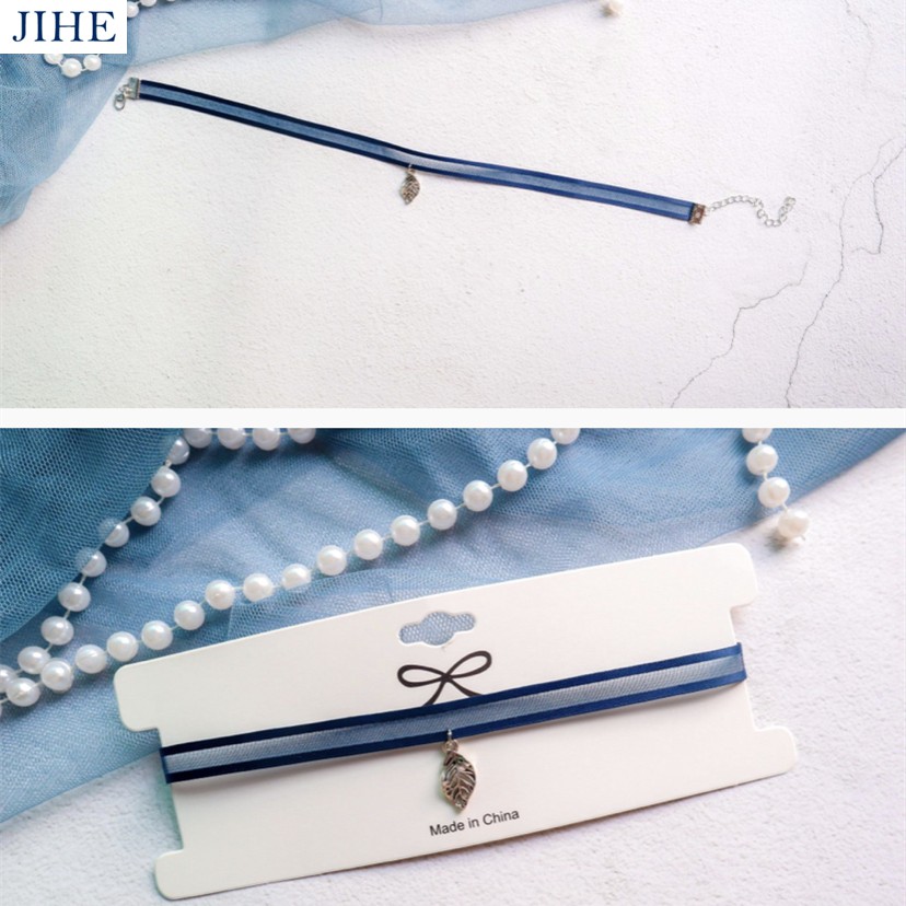 Vòng Cổ choker Màu Xanh Phong Cách