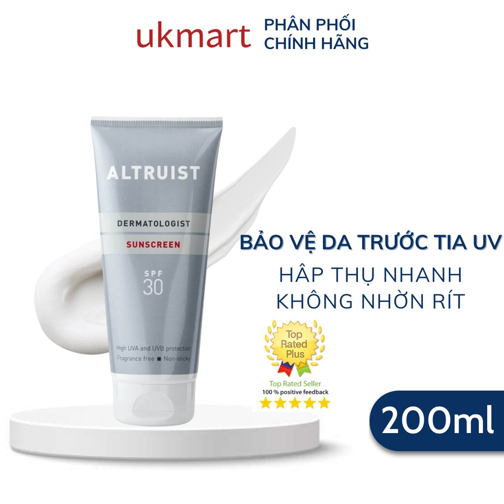 Kem Chống Nắng Quang Phổ Rộng Bảo Vệ Da Altruist Dermatologist Sunscreen SPF30 200ml