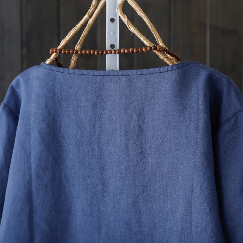 Áo trung niên vải linen theo hoa đơn giản freesize