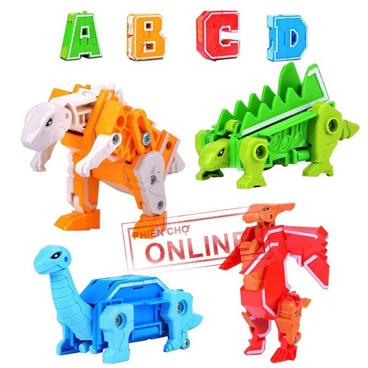 Đồ chơi lắp ráp chữ cái A B C D biến hình Robot - hàng chuẩn