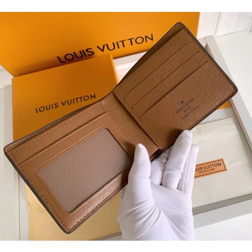 Sẵn sàng giao hàng Louis Vuitton LV dành cho nam, ví đựng album ngắn bên trong có hộp M60930