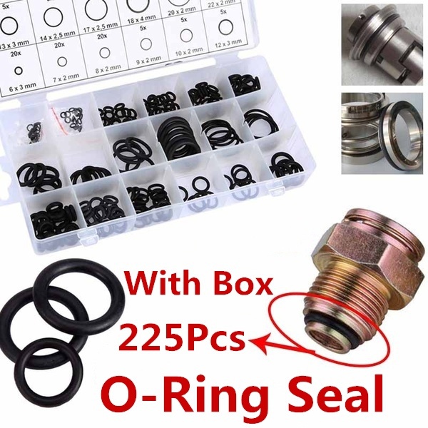 Set 225 Vòng Đệm Cao Su Đen 18 Kích Cỡ Cho Xe Hơi