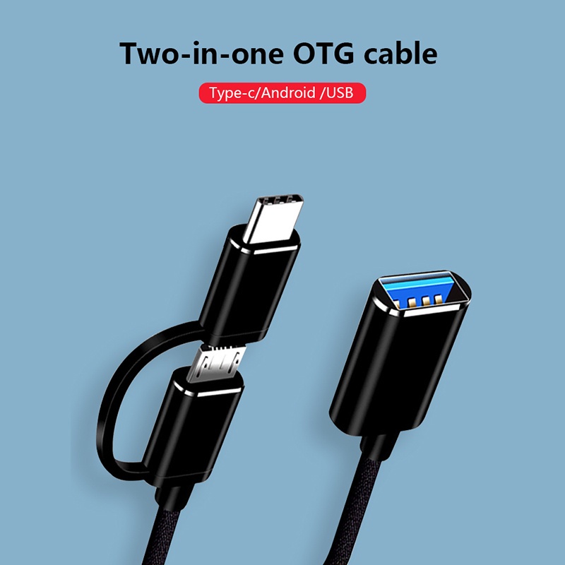 Cáp chuyển đổi GUUGEI otg 2 trong 1 type c &amp; micro usb sang usb 2.0 cho điện thoại Android