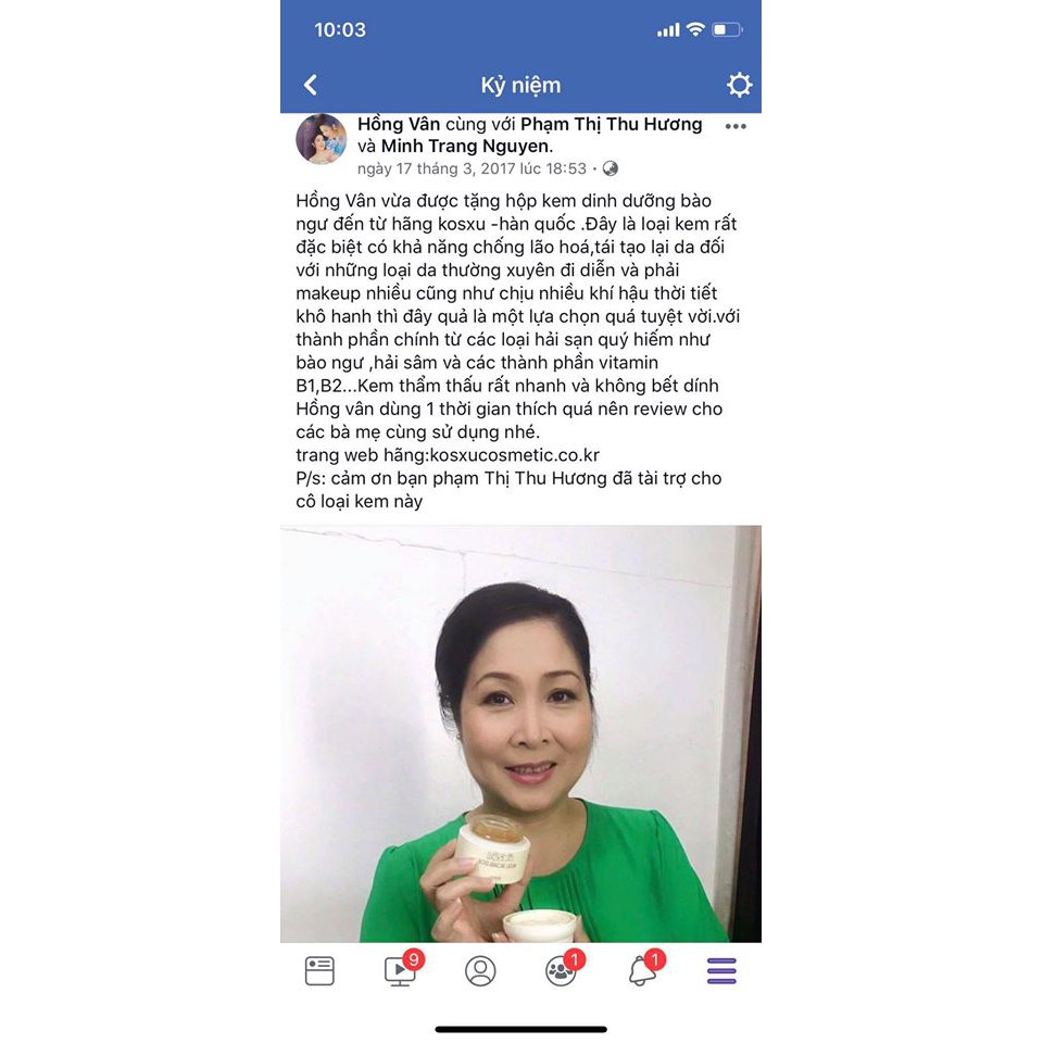 Kem bào ngư Kosxu  cung cấp độ ẩm và dinh dưỡng cho da