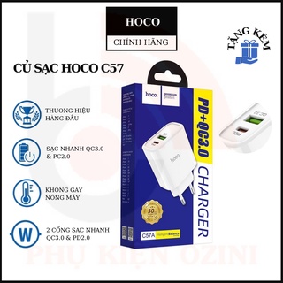 Củ/cốc sạc nhanh hoco c57a usb qc3.0 & type-c