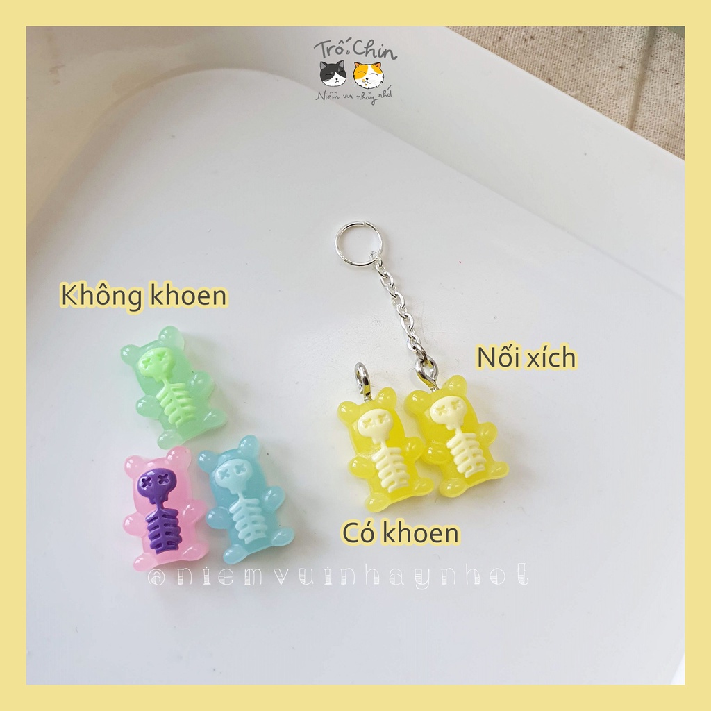 Charm Gấu Dễ sợ (Gấu Halloween) phụ kiện độc đáo 16*12mm