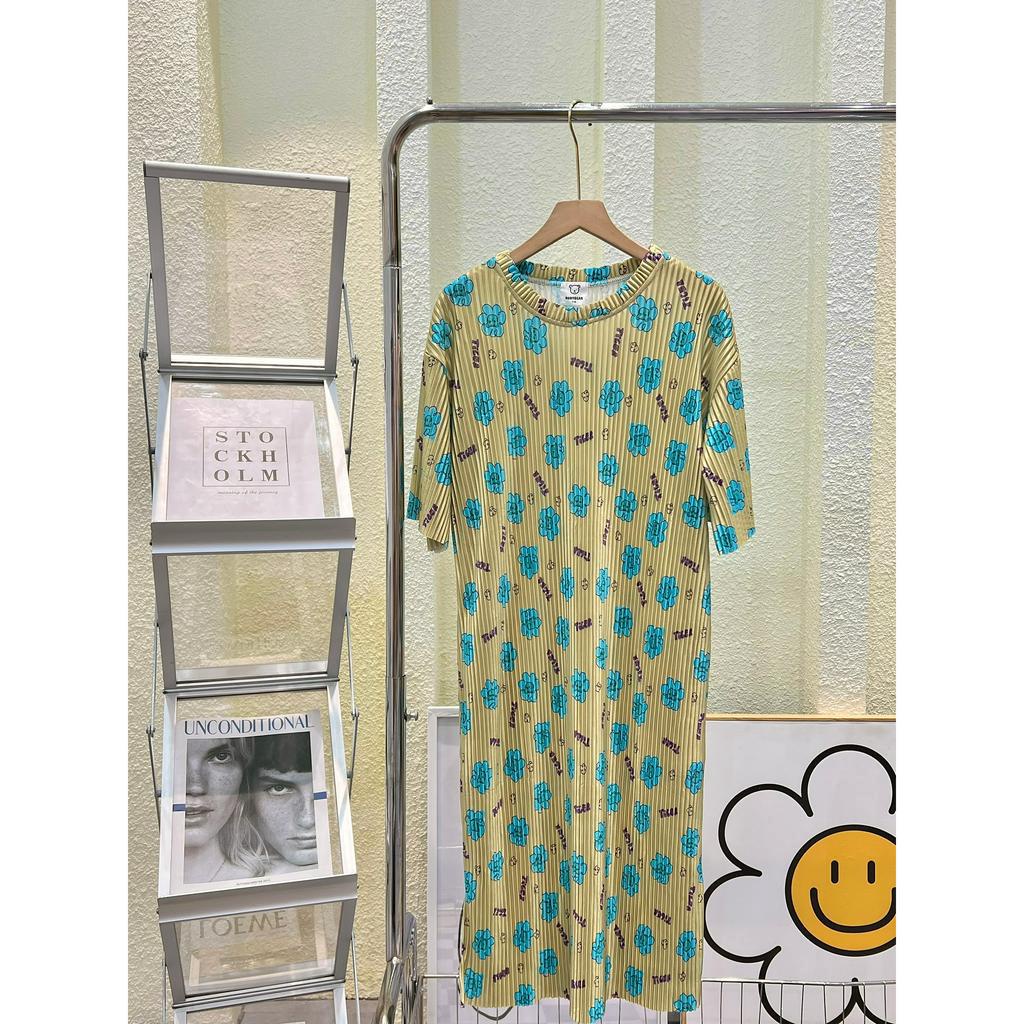 Đầm suông dập li hoa 4 màu  - HN1321