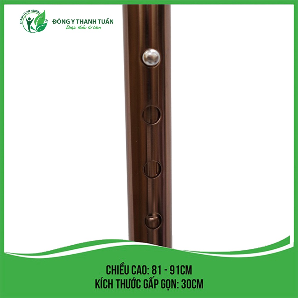 Gậy Batoong Lucass Y-27/Y590 tiêu chuẩn Mỹ, Gậy gấp gọn 3 khúc có điều chỉnh chiều cao, chất liệu hợp kim nh