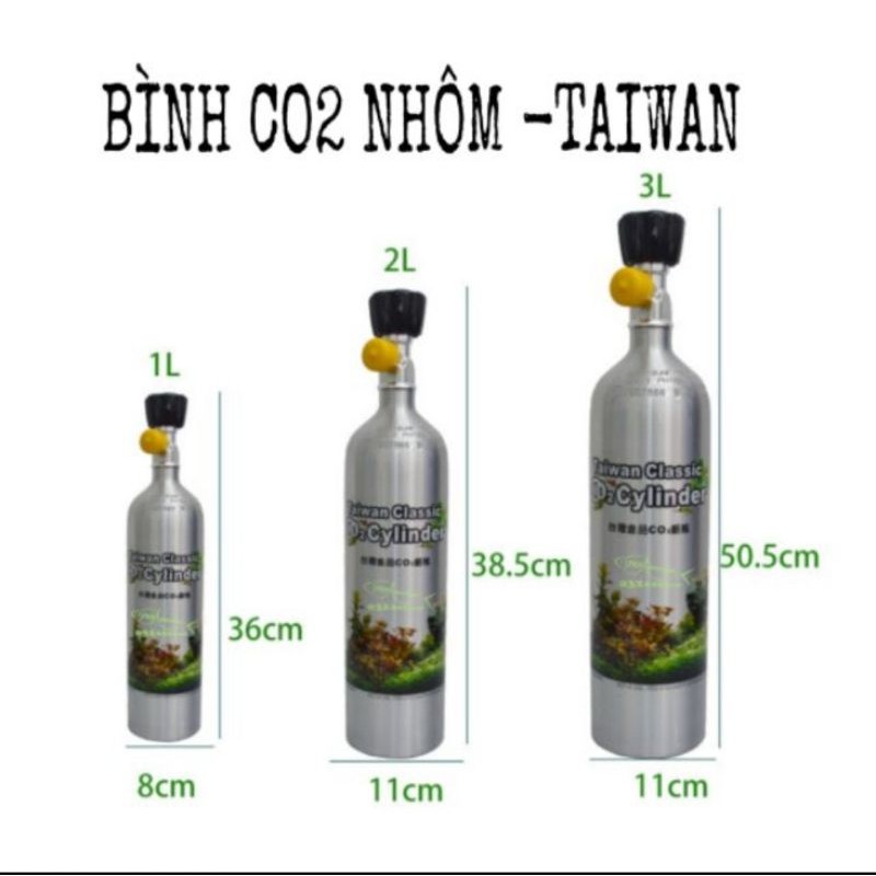 Bình co2 nhôm 1L hãng ista và bình co2 taiwan 1L