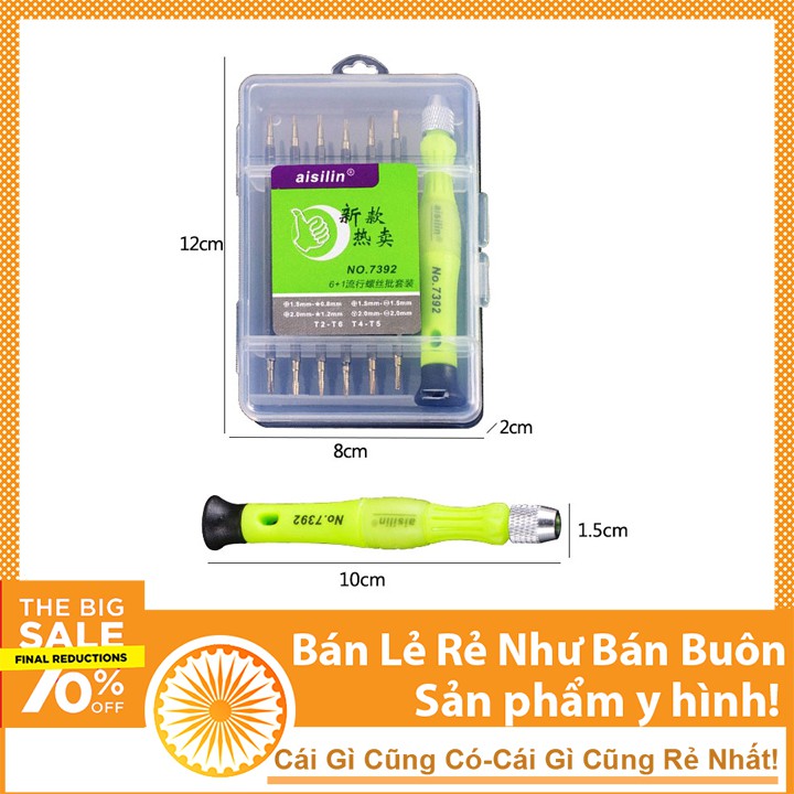 Bộ tô vít sửa điện thoại 6 thanh loại tốt RUIKE