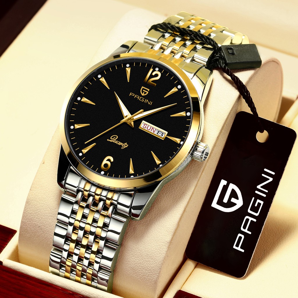 Đồng Hồ Nam PAGINI PA5566 Dây Thép, Kim Loại Không Gỉ Kim Dạ Quang Mặt Đen Nam Tính - FullBox BH Hãng 12 Tháng | BigBuy360 - bigbuy360.vn