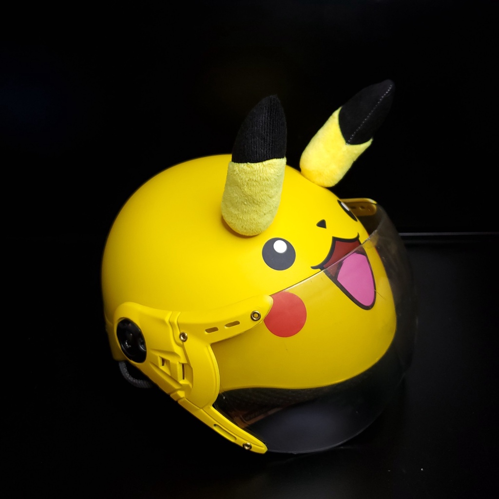 Mũ bảo hiểm trẻ em kính càng SRT - PIKACHU tai vàng cho bé từ 4-8 tuổi