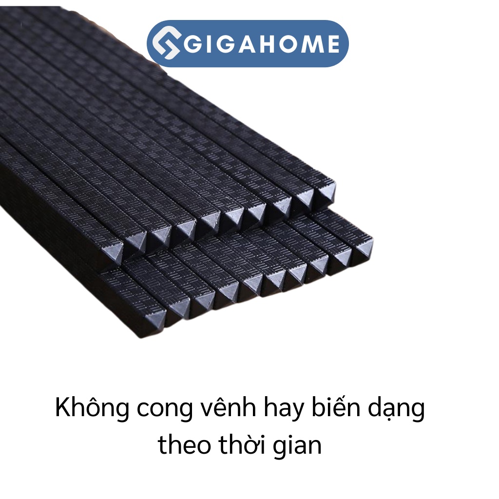 Bộ 10 Đôi Đũa Ăn GIGAHOME Hợp Kim Màu Đen Chịu Nhiệt Cao, Chống Trượt Sang Trọng 7995
