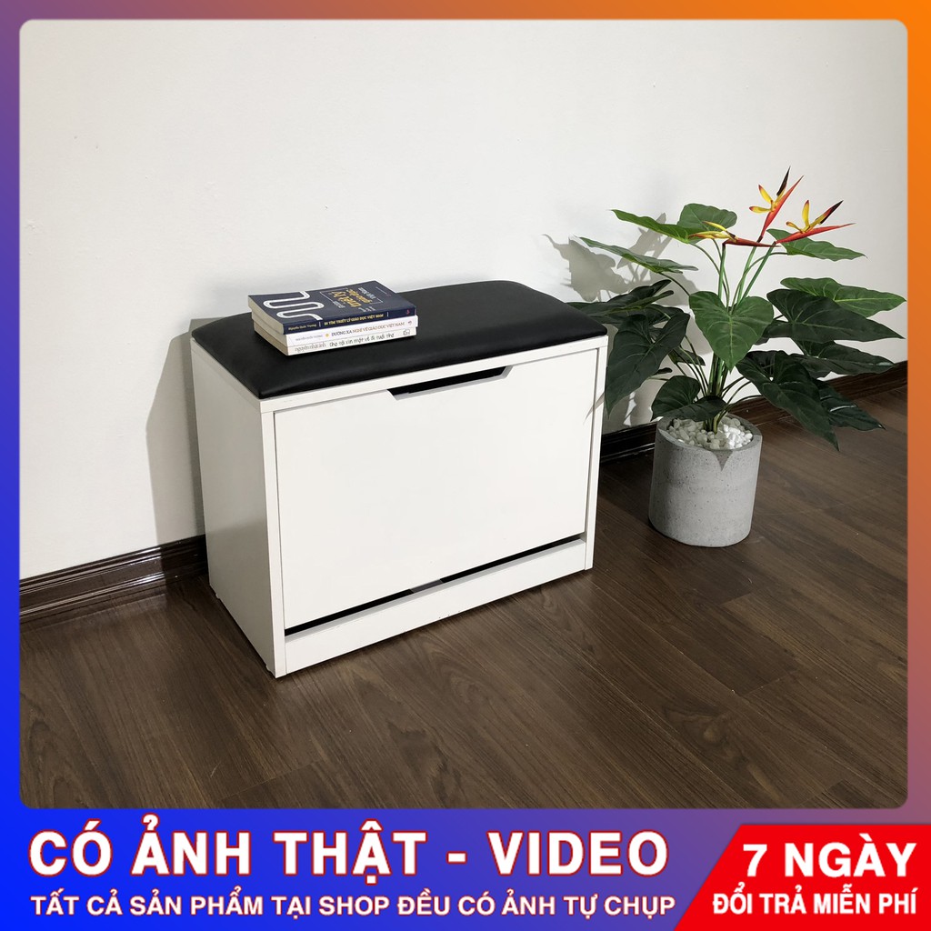 [ Ảnh Thật ] Tủ Giày Thông Minh 3 Tầng Ghế Ngồi Kích Thước 60x45x30cm