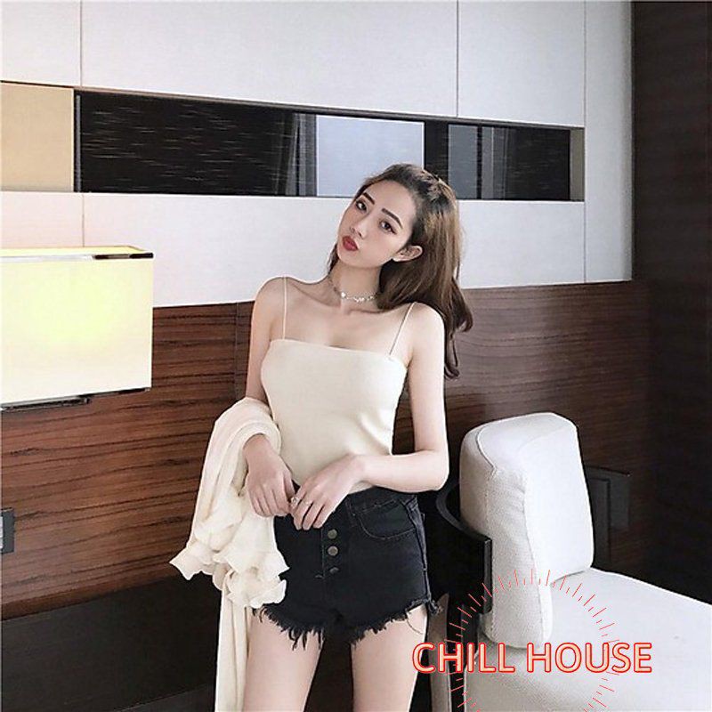 hot-Áo 2 Dây Bún cotton Dáng NGẮN phối đồ cực xinh Ms21 - CHILLHOUSE