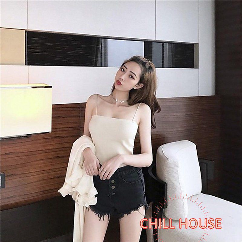 [Mã FAMARAL2 giảm 10K đơn 50K] hot-Áo 2 Dây Bún cotton Dáng NGẮN phối đồ cực xinh - CHILLHOUSE | WebRaoVat - webraovat.net.vn