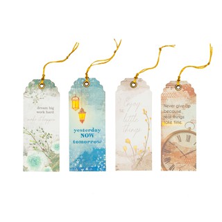 Bộ 4 cái thẻ kẹp sách kiêm thẻ treo (Bookmark) Fairy Corner Rustic