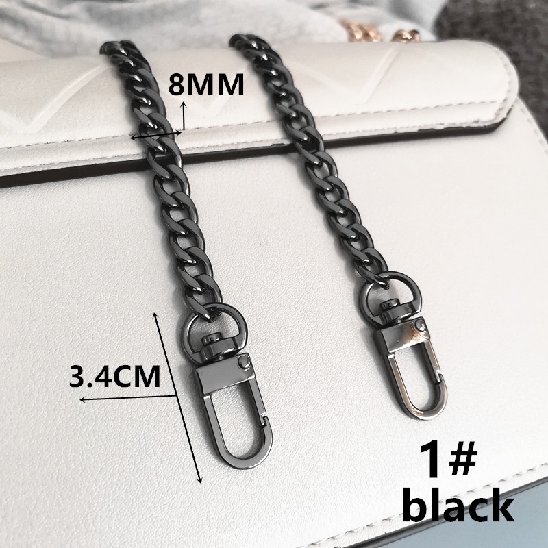 Dây Xích Bằng Kim Loại Màu Vàng Bạc Đen 8MM Đeo Túi Xách Thời Trang Chống Mòn
