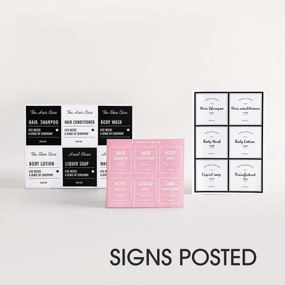 QUINTON Simplicity Refillable Bottles Marker Stickers Moisture-proof Classification Tags Label Identification Sticker Self-adhesive Dust-proof WaterProof Shower Gel Nordic Style Shampoo Soap Cosmetic Label