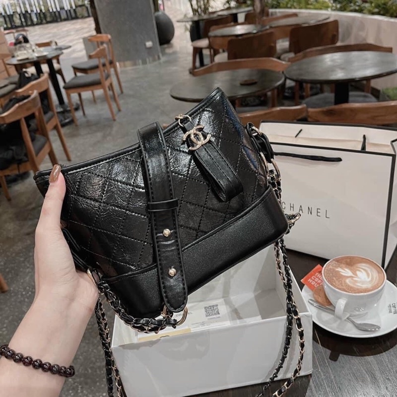 Túi xách nữ đeo bụng, 4 dây đeo chéo đeo vai da vân siêu sang chảnh