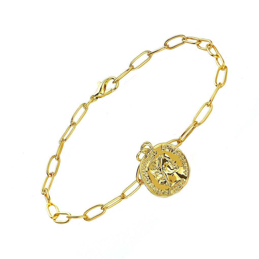 Vòng Tay Kim Loại Mặt Hình Chân Dung Cho Nữ