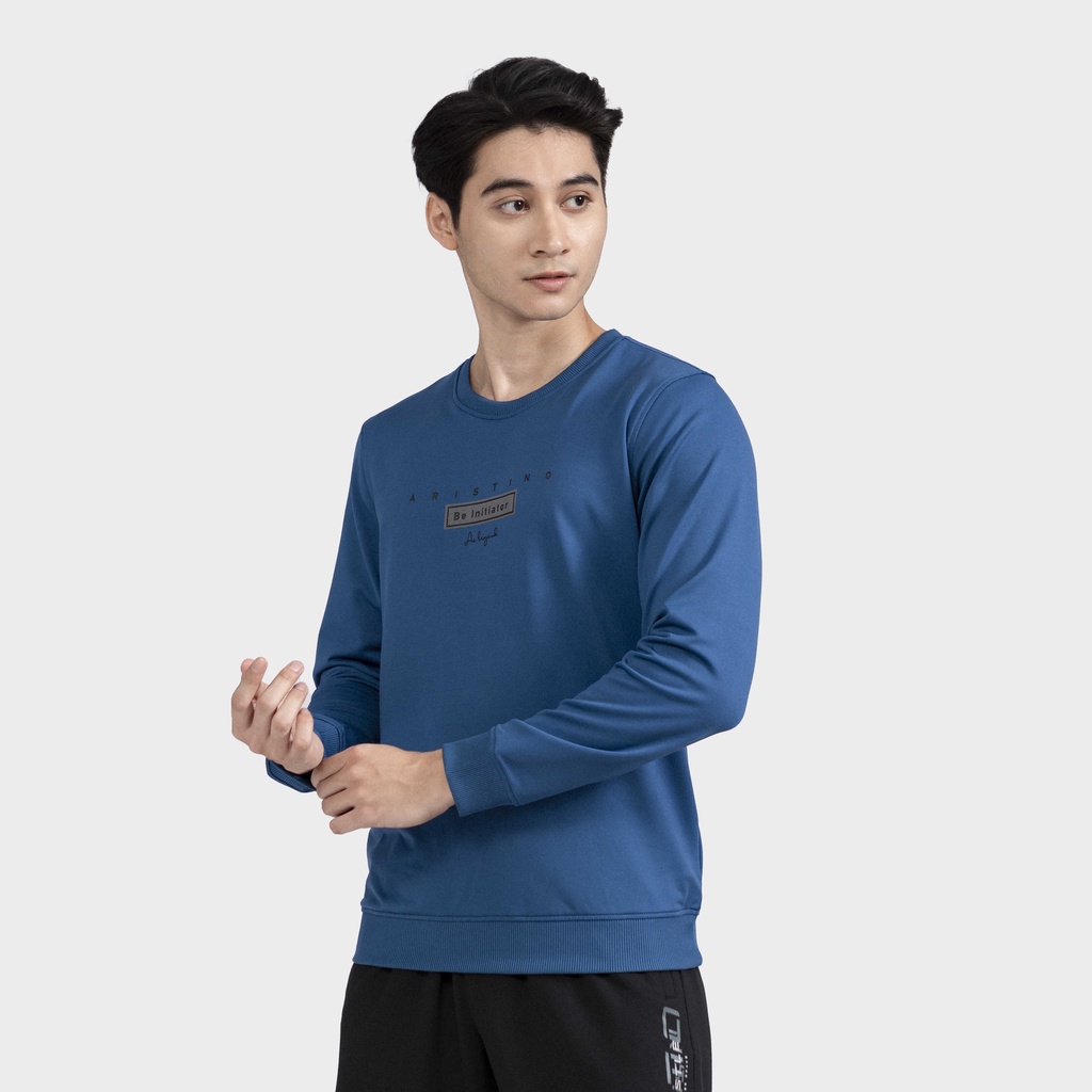 Áo nỉ nam dài tay bo gấu Aristino phom dáng dáng thoải mái, họa tiết trẻ trung, tinh tế - ASW011W2