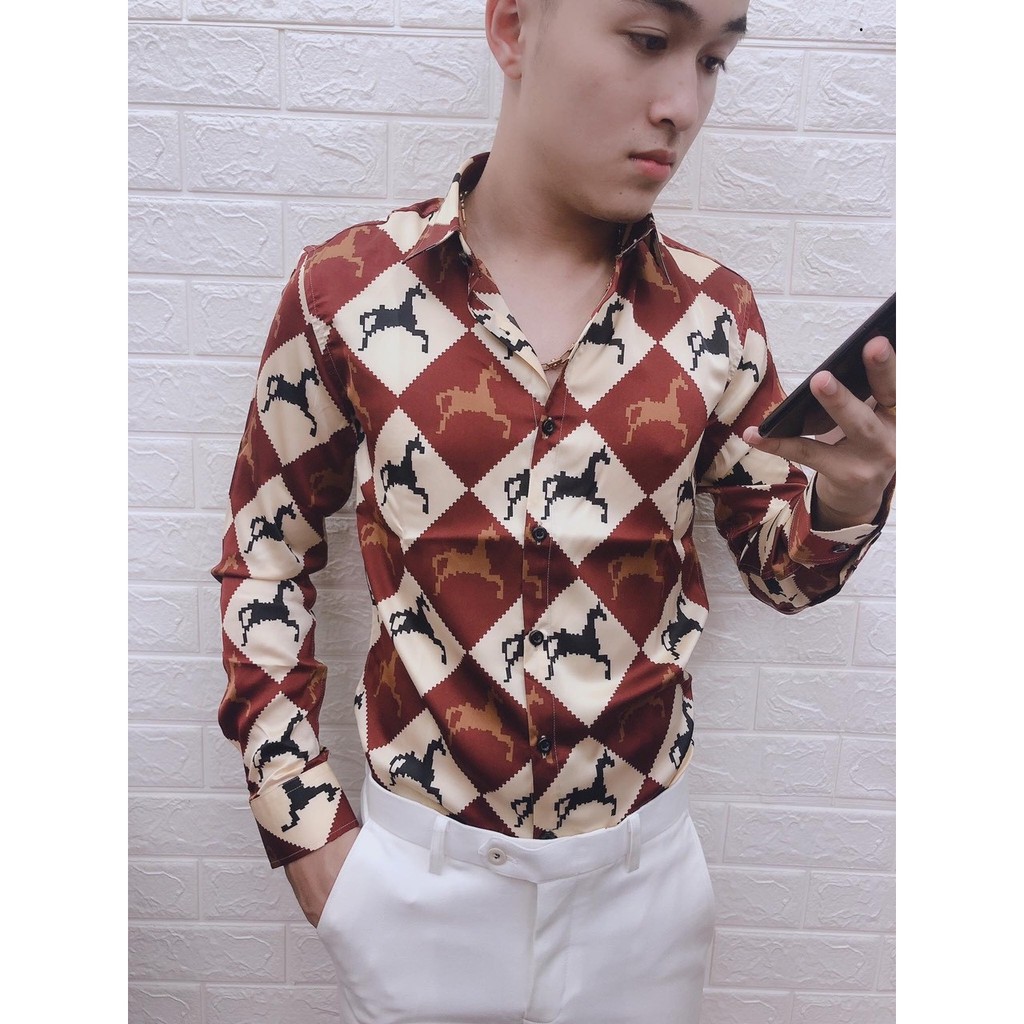 ÁO SƠ MI NAM DÀI TAY IN HÌNH CONG NGỰA THỜI TRANG VÀ DU LỊCH CHUẨN NAM TÍNH MÙA HÈ SHOP MILAN NAÁo sơ mi