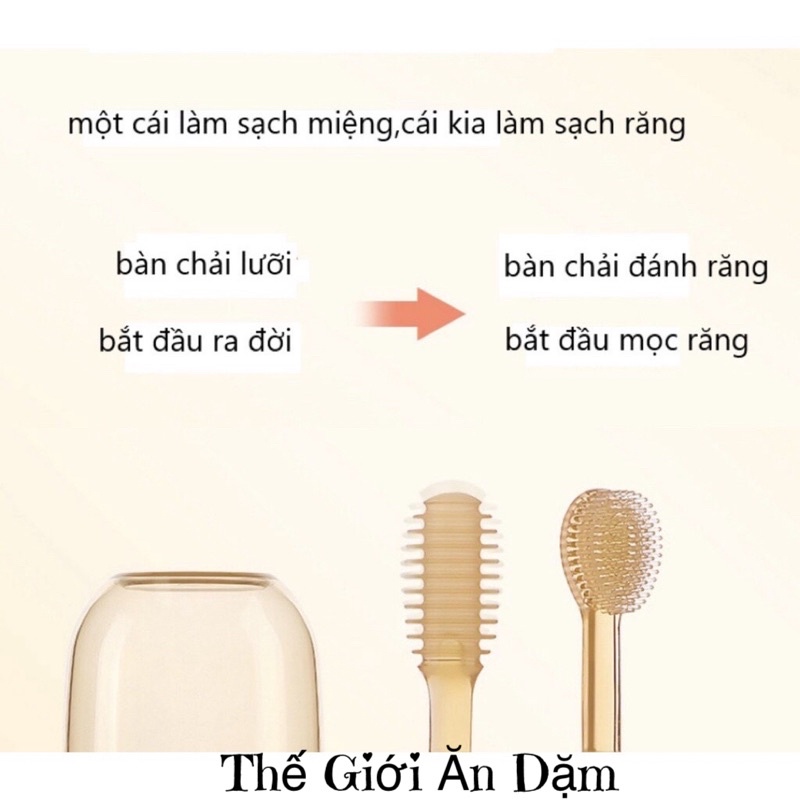 Set Bàn Chải Và Rơ Lưỡi Silicon Cho Bé