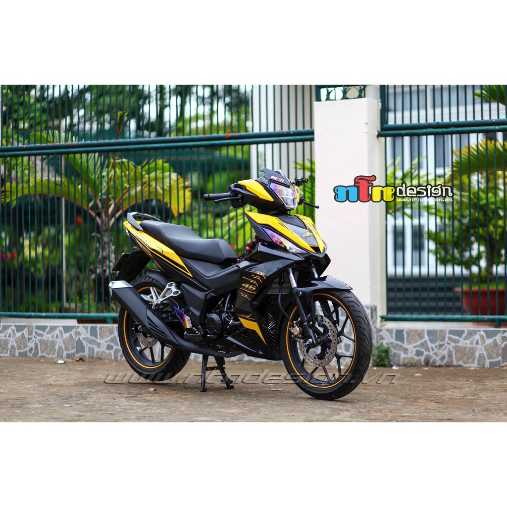 Tem Rời Dán Xe Winner V1 Mẫu Vàng Đen Số 46 Cực Chất, Hàng 3 Lớp Chất Lượng Cao ,Team Decal