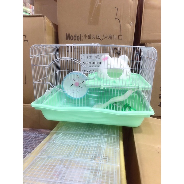 Lồng mặt mèo big size cho Hamster full phụ kiện trong chuồng