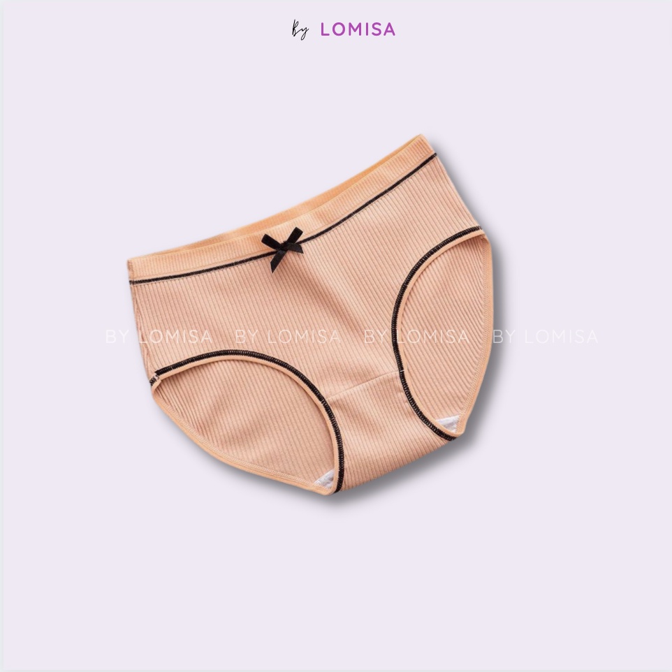 Quần lót cotton nữ tăm viền đính nơ nhiều màu freesize từ 45 -55kg by  LOMISA - QC0011