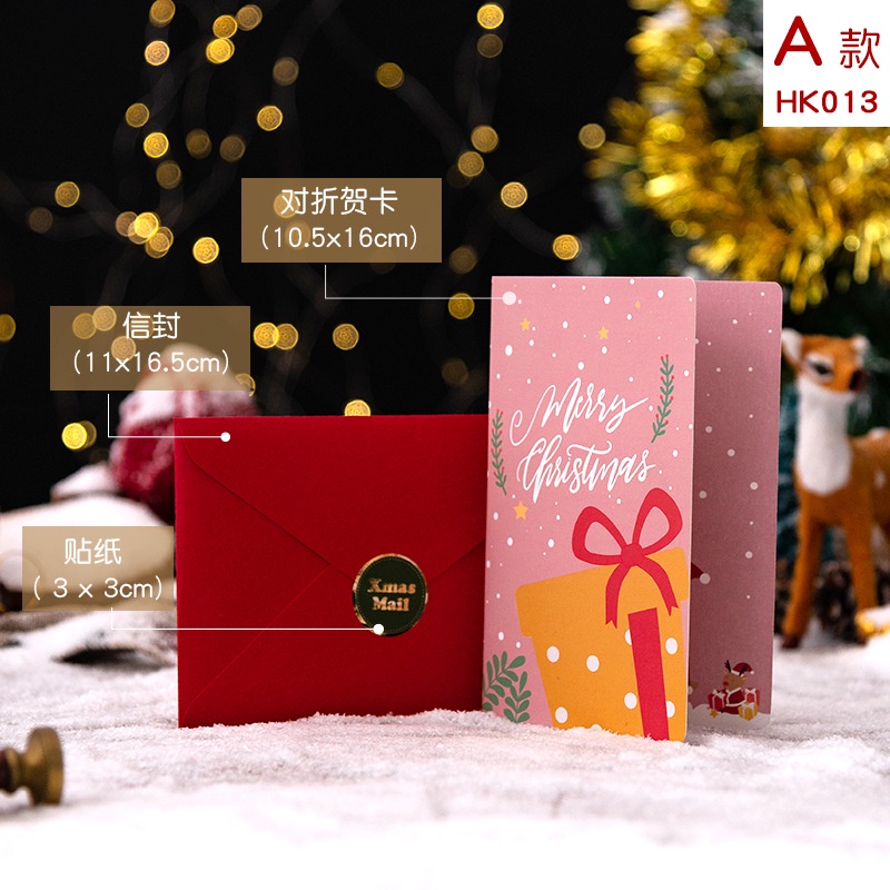 Thiệp chúc mừng giáng sinh thiết kế họa tiết hoạt hình phong cách 3D sáng tạo dùng làm quà tặng