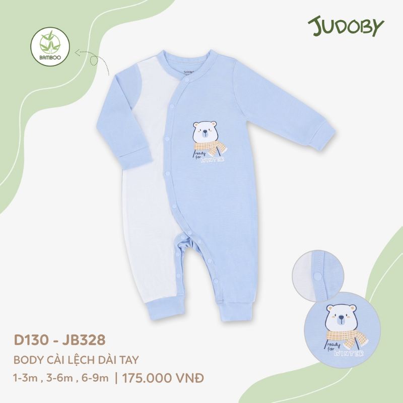 Body cài lệch dài tay Judoby  3-9M JB328