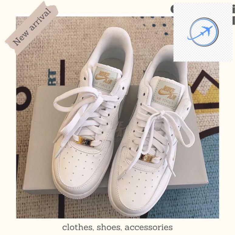 Giày_Nike AF1 Nam Nữ Thể Thao, Giày Air Force 1 Xám Thêu Vàng Thời Trang Hàng Đẹp Full Box