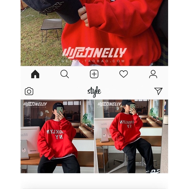 Áo sweater nelly nỉ sale (có sẵn) brooklyn ny