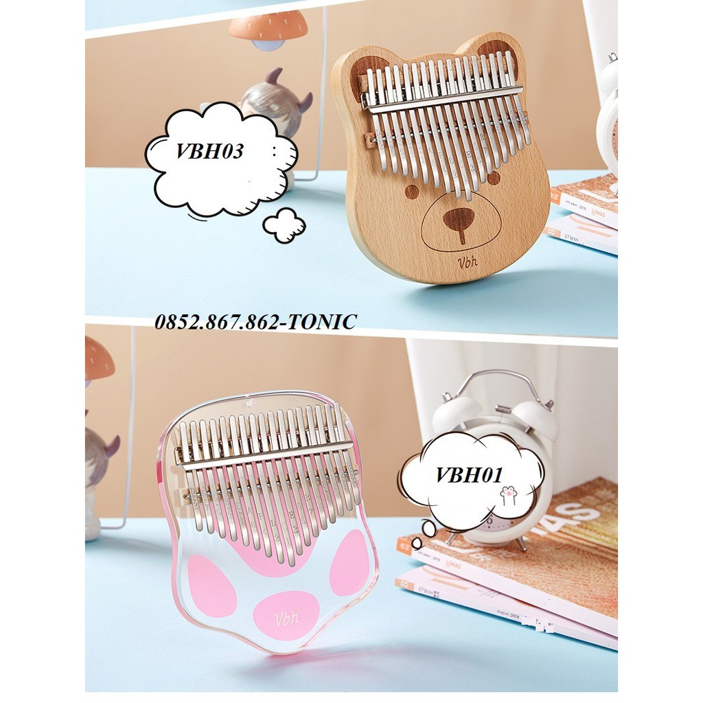 [Đàn kalimba 17 phím VHB-00095 Mẫu mới âm vang phím chuẩn đủ phụ kiện