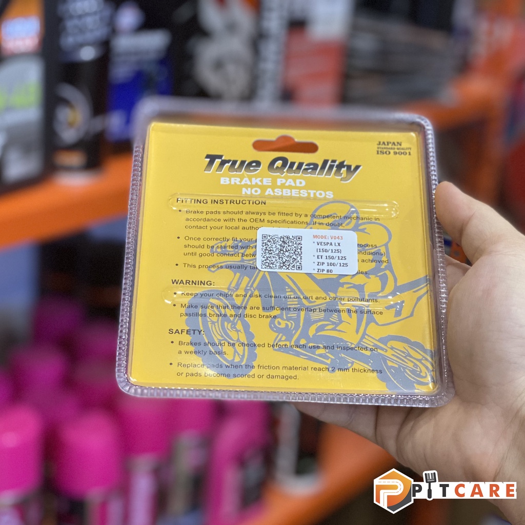 (Bố Thắng) Má Phanh Đĩa Trước Xe Vespa LX 125 150 True Quality V043
