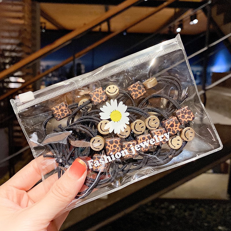 Dây thun buộc tóc đính ngọc trai nhân tạo / hoa / mặt cười phong cách Hàn Quốc (có bán lẻ)