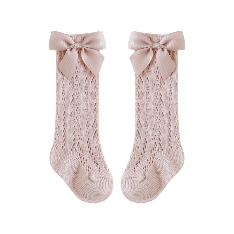 Vớ Cotton Mỏng Phối Lưới Đính Nơ Cỡ Lớn Thời Trang Mùa Hè Cho Bé Gái 0-5 Tuổi 0077