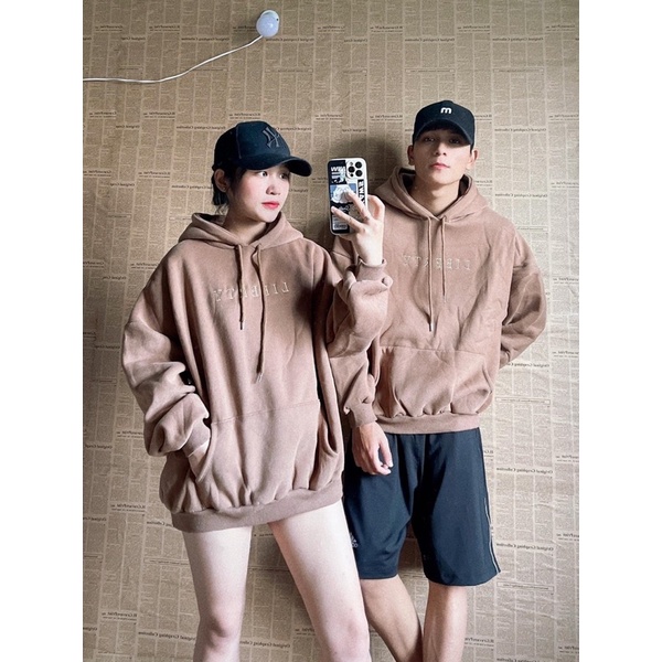 Áo Hoodie Chữ Mặt Trước Chất Nỉ 2 Lớp Dày Dặn Form Rộng Tay Phồng - Unisex Nam Nữ ( Ảnh Thật )