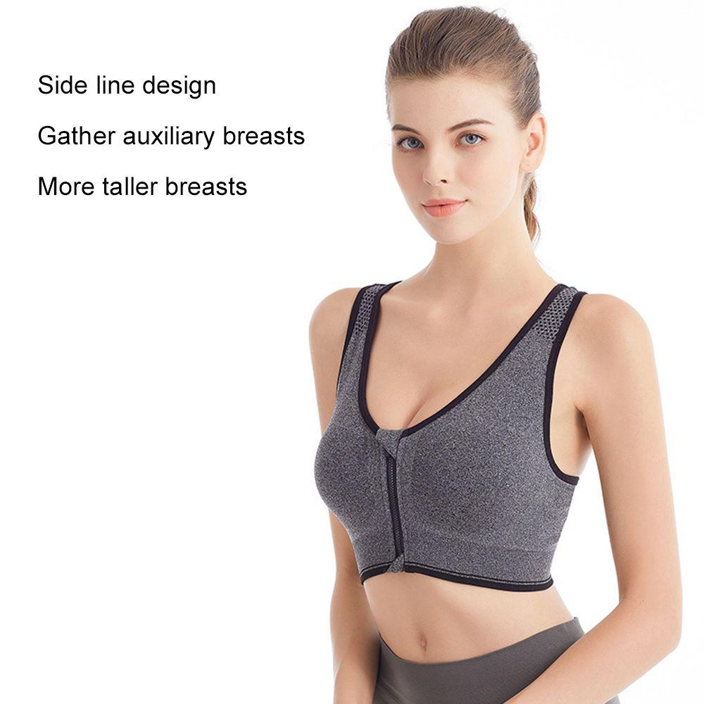 Bra Tank Top Thể Thao Kèm Mút Nâng Ngực Thiết Kế Khoá Kéo Năng Động