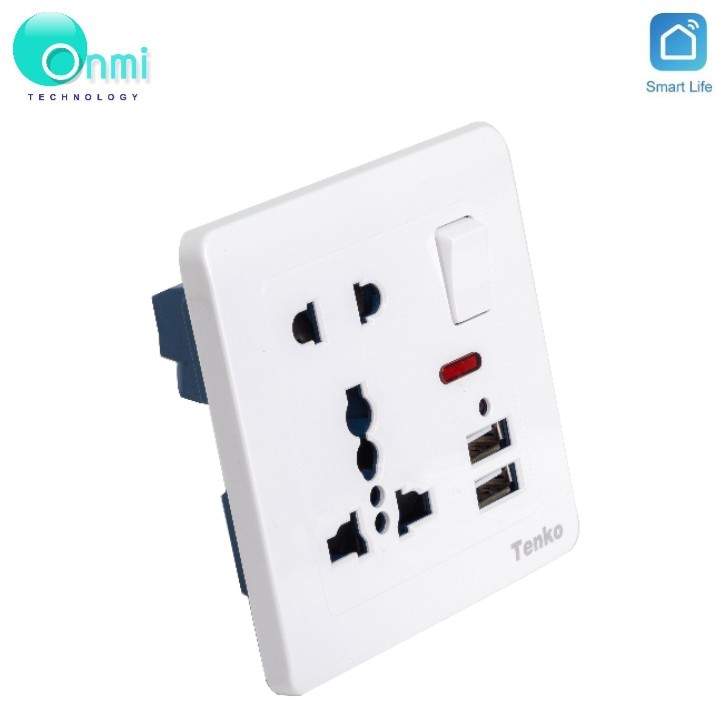 Bán sỉ - Ổ cắm điện 3 chấu chống giật tích hợp 2 cổng USB hàng TENKO - ONMI.VN chính hãng.