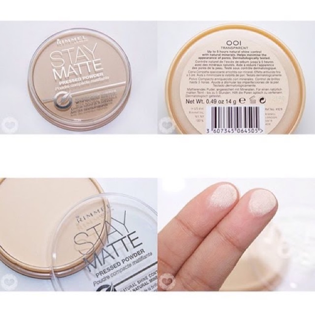 [MỚI, BILL MỸ] Phấn Phủ Kiềm Dầu Rimmel Stay Matte Powder - 001 Transparent [SeeMe Beauty]