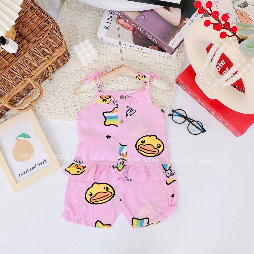 (14 - 17kg) Bộ 2 dây cho bé gái vải lanh mềm.