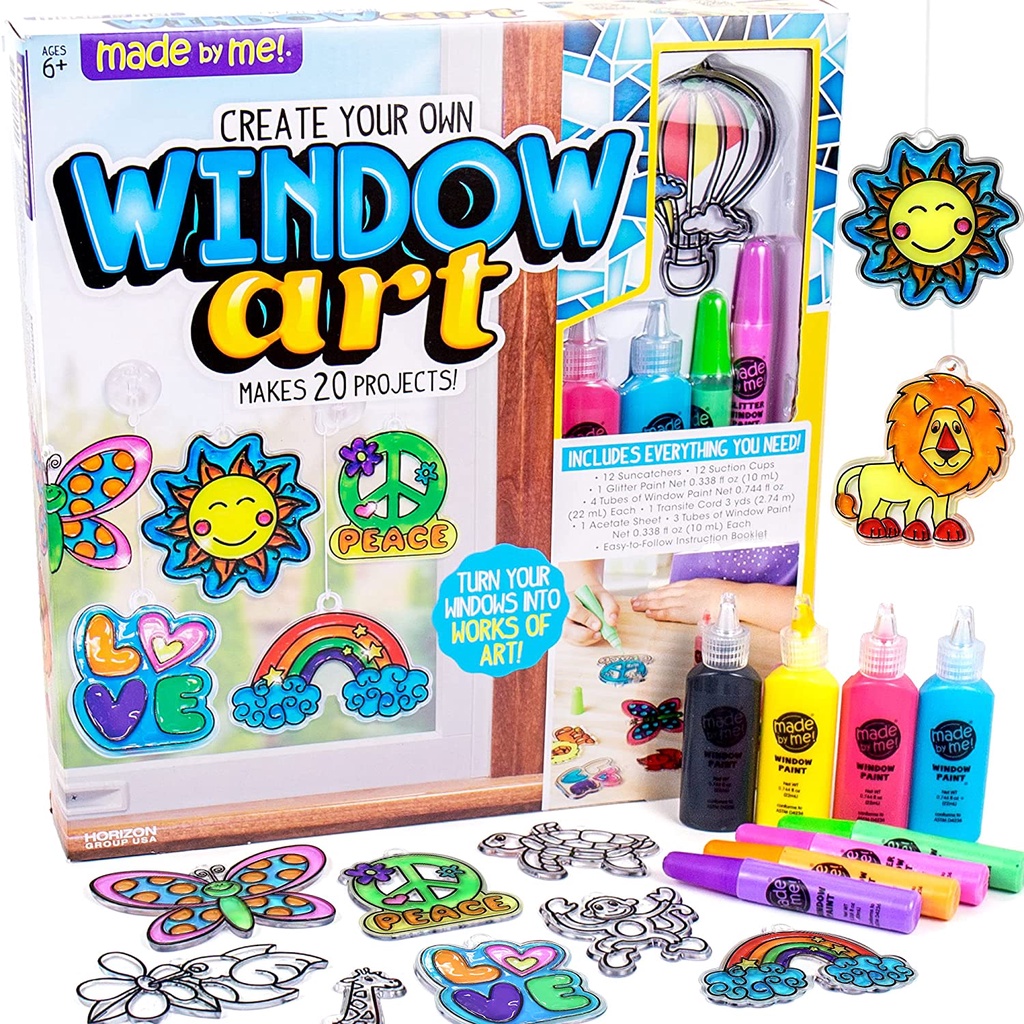 Bộ đồ chơi nghệ thuật của bé Made By Me Create Your Own Window Art - Paint Your Own Suncatchers - DIY