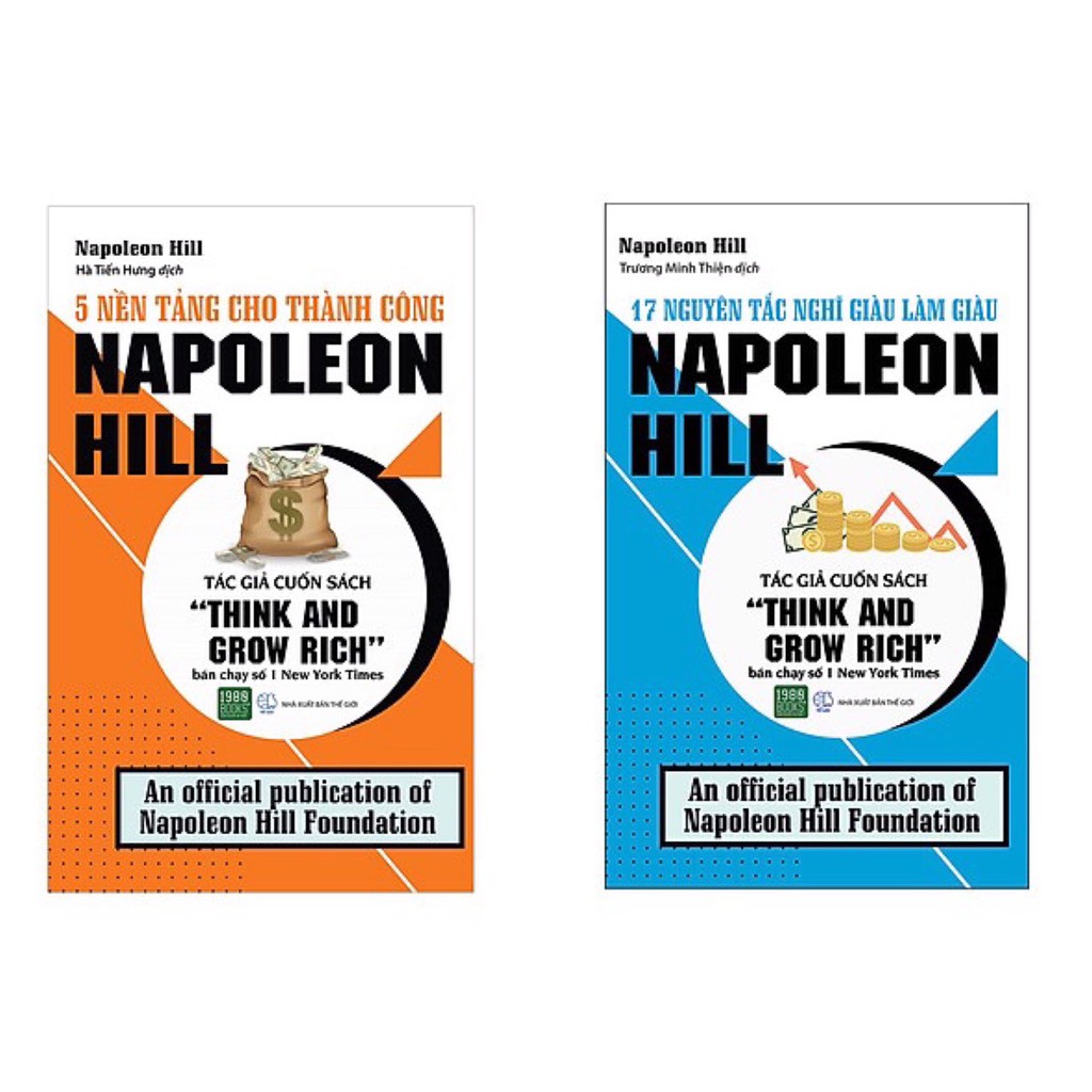 Sách -Combo  5 Nền Tảng Cho Thành Công - Napoleon Hill (Xả Kho) và 17 Nguyên Tắc Nghĩ Giàu Làm Giàu Tặng Bookmark [1980B