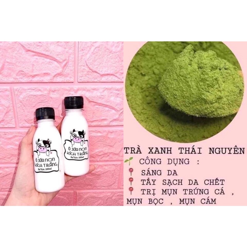 combo ủ trắng sữa non100ml và trà xanh